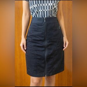 Dalia Collection Black Pencil Skirt | Size 14 | Front Zipper